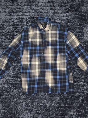 Forever 21 Blue, Black & White Plaid Button-Down Shirt